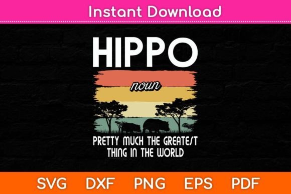 Cool Hippo Graphics for Crafts