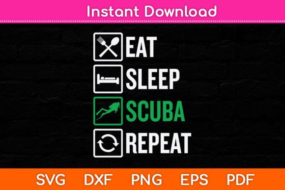 Graphics for Crafts: Eat Sleep Scuba Repeat Funny Svg Design
