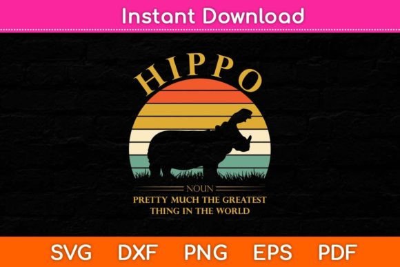 Hippopotamus Definition Vintage Hippo Graphics for Crafts