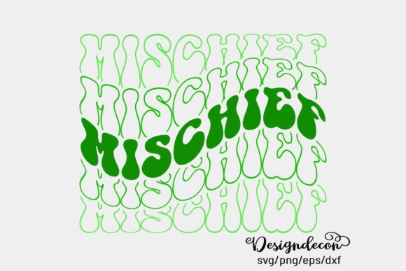 Mischief Mirrored Text Retro Funny Svg Graphics for Crafts