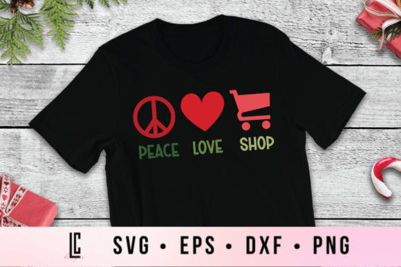 Peace Love Shopping SVG for Graphics and Crafts
