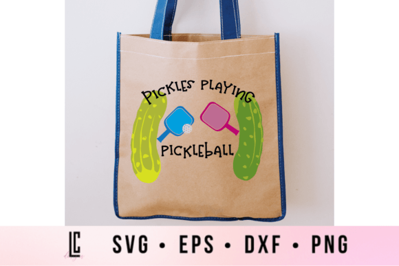 Pickles Playing Pickleball SVG Graphics for Crafts