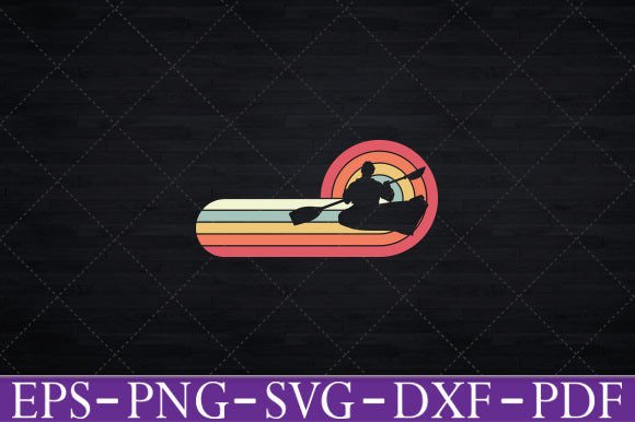Retro Kayak Graphic for Crafts and Branding